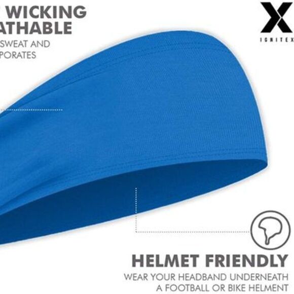 NEW IGNITEX Sports & Workout Sweat Head Band Cool Blue - Picture 6 of 10